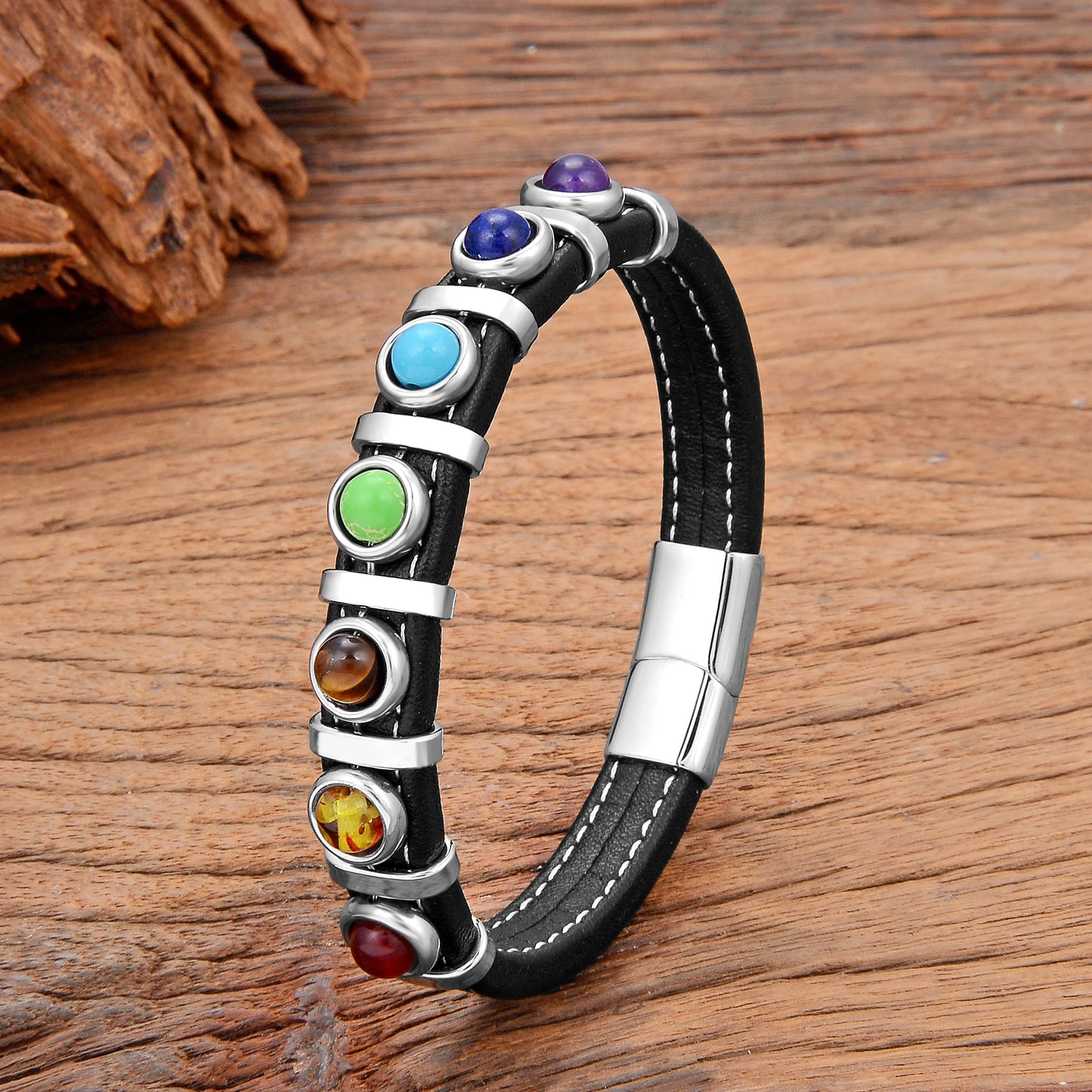 Bijoux-en-pierre-semi-précieuse-bracelet-pierre-7-chakras-bracelet-améthyste-bohème-acier-inoxydable-blanc