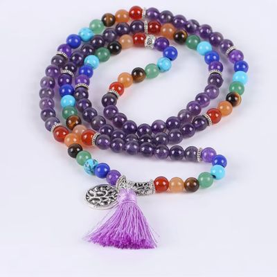 Chakras-bracelet-en-améthyste-pierre