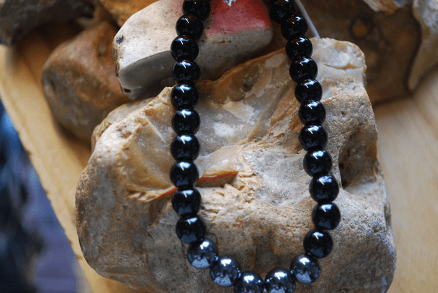 Bracelet pour homme en onyx et hématite