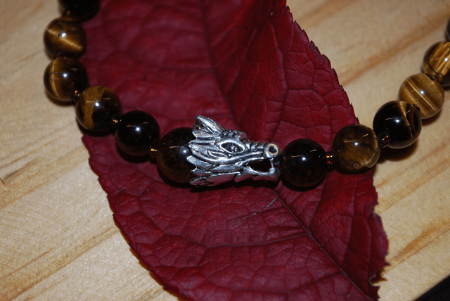 Collier en onyx et en œil de tigre 