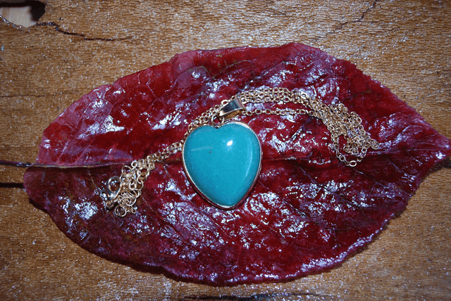 Collier en cœur en aventurine verte