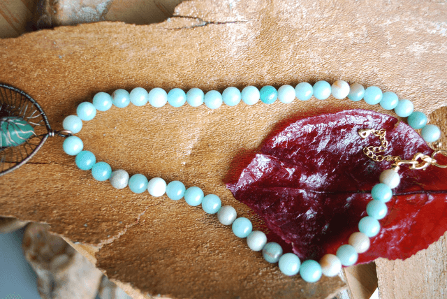 Collier en amazonite et aventurine verte