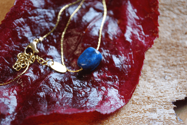 Collier solitaire lapis-lazuli