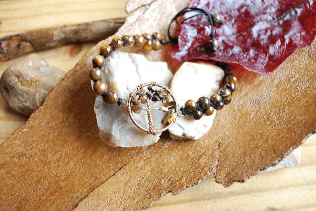 Bracelet arbre de vie œil de tigre