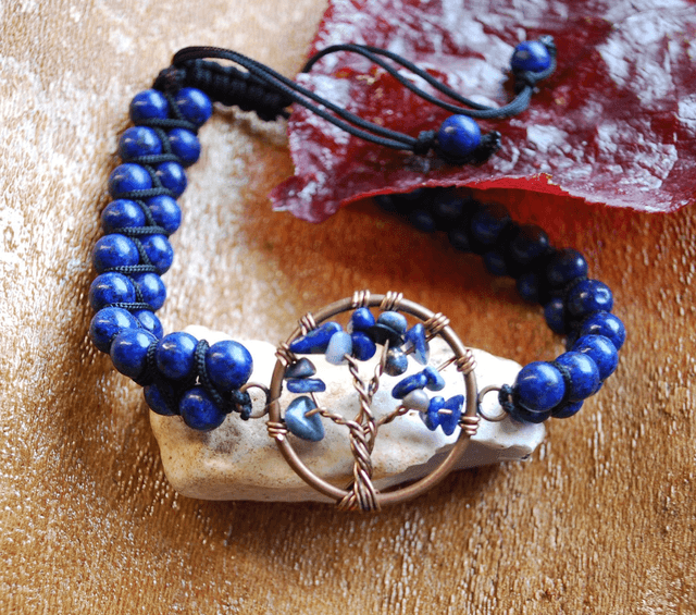 Bracelet arbre de vie lapis-lazuli