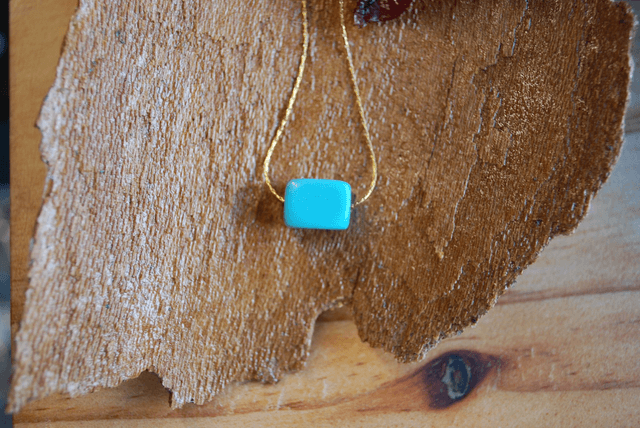 Collier solitaire turquoise