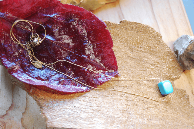 Collier solitaire turquoise