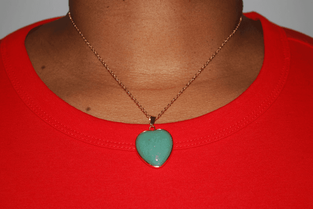 Collier en cœur en aventurine verte
