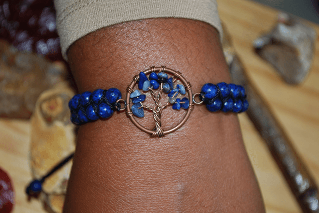 Bracelet arbre de vie lapis-lazuli