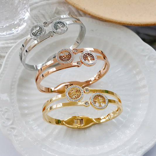 Jonc-bouddhiste-bracelet-arbre-de-vie-couleur-or-argent-rose