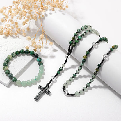 Pierre-précieuse-bleue-parure-collier-bracelet-pierre-verte
