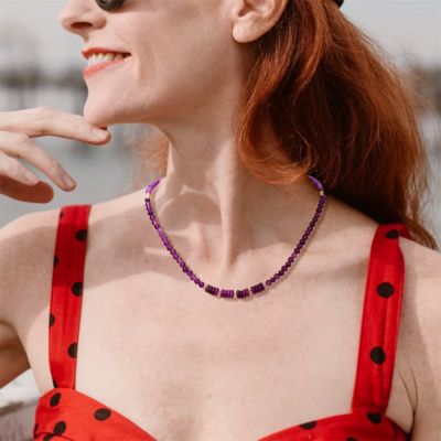 Aventurine-quartz-collier-pierre-violette