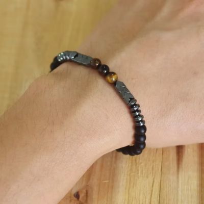 Bracelet-tibétain-bracelet-onyx-pierre