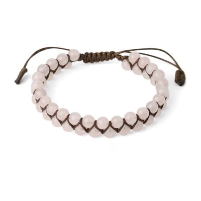 Bracelet-tibétain-pierre-quartz-rose