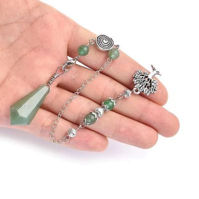 Pendule-radiesthésie-aventurine-verte-pierre-semi-précieuse-verte