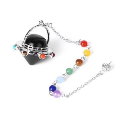 Pendule-radiesthésie-onyx-noir-aventurine-verte-