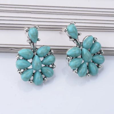 Pierre-bleue-claire-boucle-oreille-turquoise